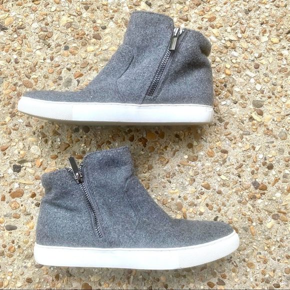 Kenneth Cole Keenan Gray Ankle Zipper Sneakers 6.5 - Picture 2 of 8